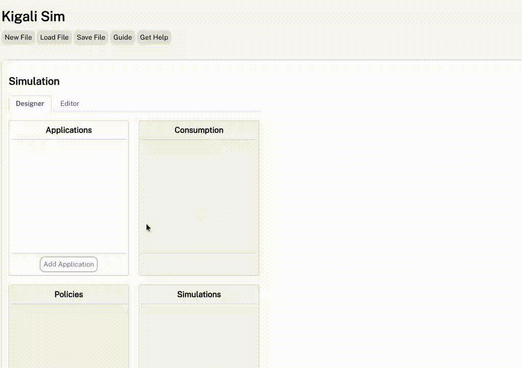 Animated GIF showing how to add a new application
