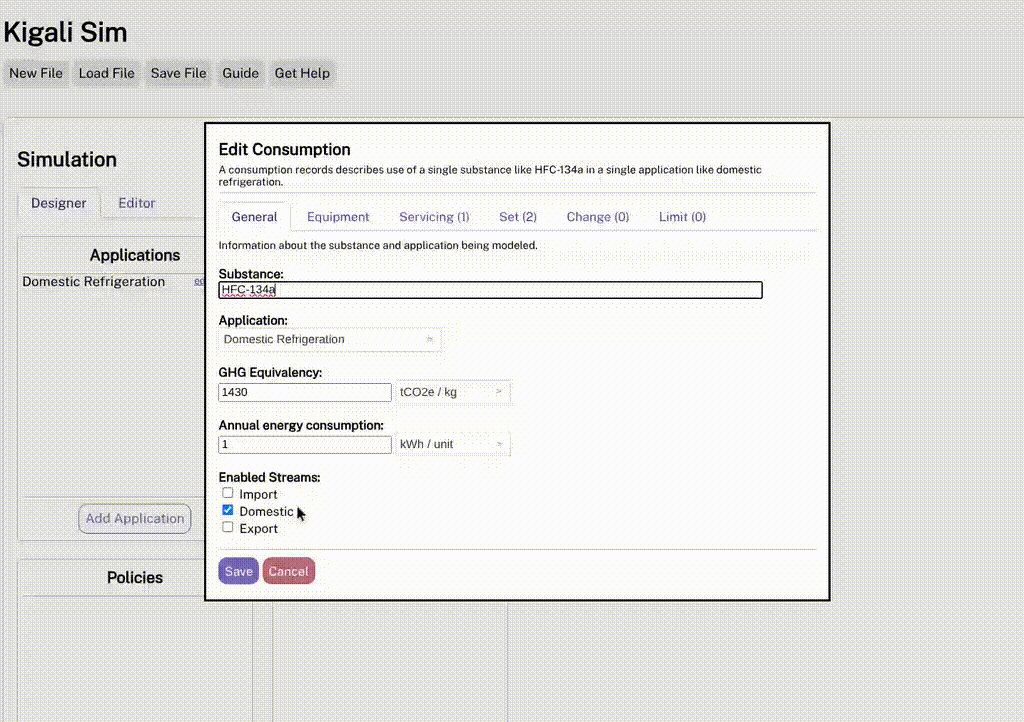 Animated GIF showing how to create a simulation