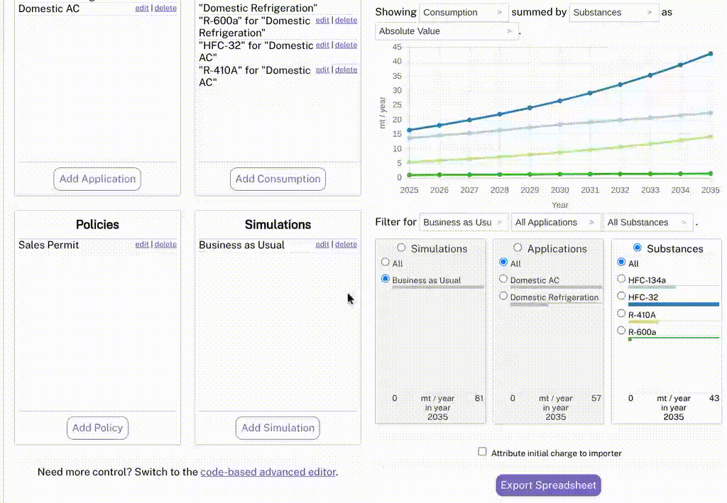 Animated gif showing how to add a sales permit simulation