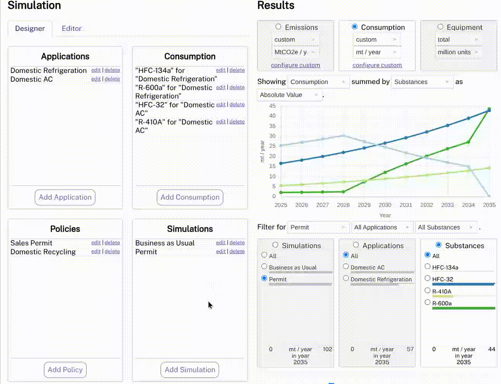 Animated gif showing how to add recycling simulations